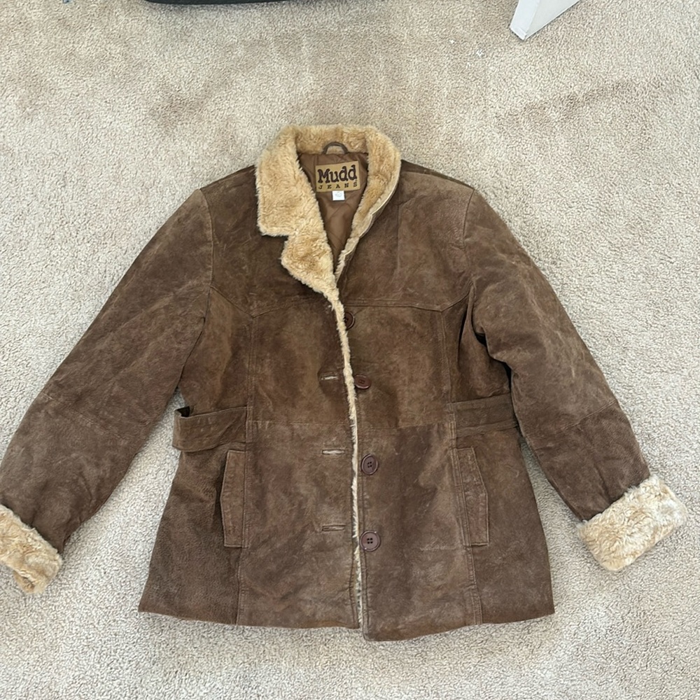 Vintage Mudd Jeans leather Sherpa jacket